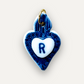 Charms - Ciondolo in Porcellana Cuore Blu - Lettera R
