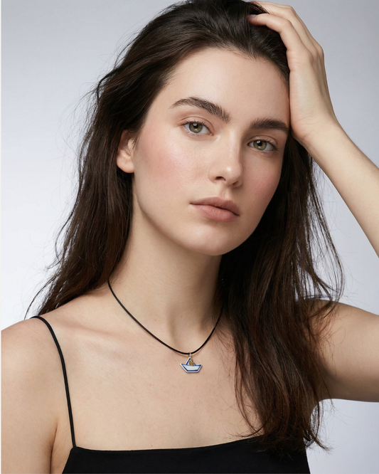 Charms - Barchetta Blu Ciondolo in Porcellana