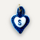 Charms - Ciondolo in Porcellana Cuore Blu - Lettera S
