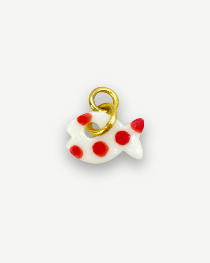 Charms - Porcellana Pesce Rosso Pallini