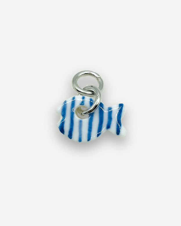 Charms - Porcellana Pesce Blu Righe