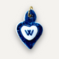 Charms - Ciondolo in Porcellana Cuore Blu - Lettera W