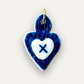 Charms - Ciondolo in Porcellana Cuore Blu - Lettera X
