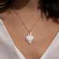 Charms - White Satin Heart Porcelain Pendant