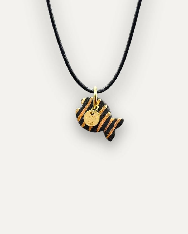 Charms - Porcellana Pesce Nero Righe