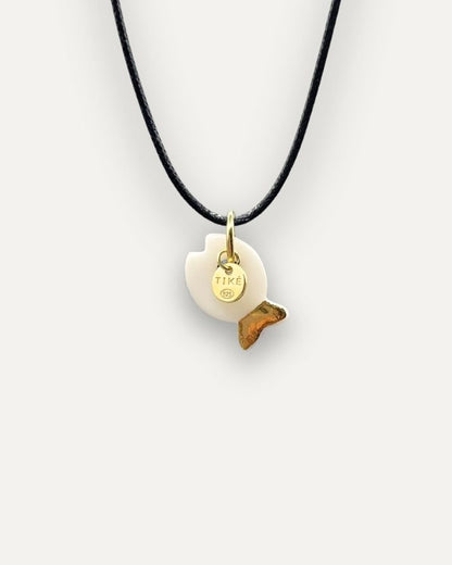 Charms - Porcellana Pesce Bianco coda Oro