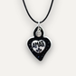 Charm - Cuore Sacro Amati Nero Ciondolo in Porcellana
