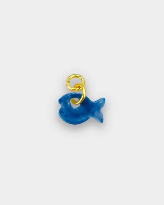 Charms - Porcellana Pesce Blu Tinta Unita
