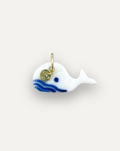 Charms - Balena Blu Ciondolo in Porcellana