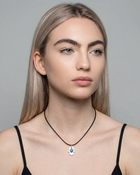 Charm - Mano di Fatima Piccola Blu ciondolo in Porcellana