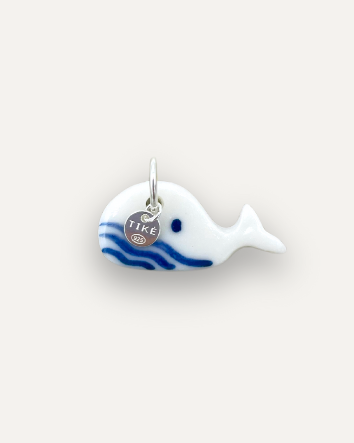 Charms - Balena Blu Ciondolo in Porcellana