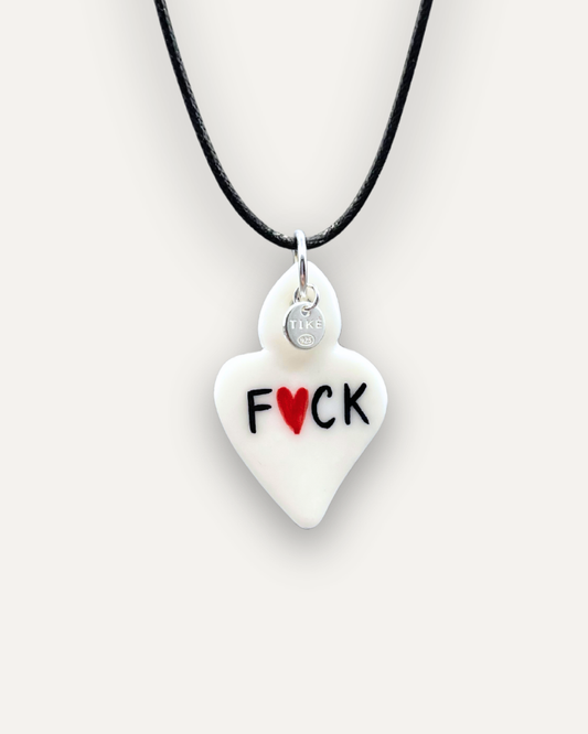 Charms - Ciondolo in Porcellana Cuore Bianco Rebel