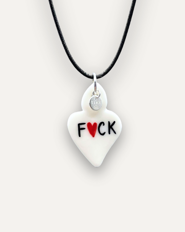 Charms - Ciondolo in Porcellana Cuore Bianco Rebel