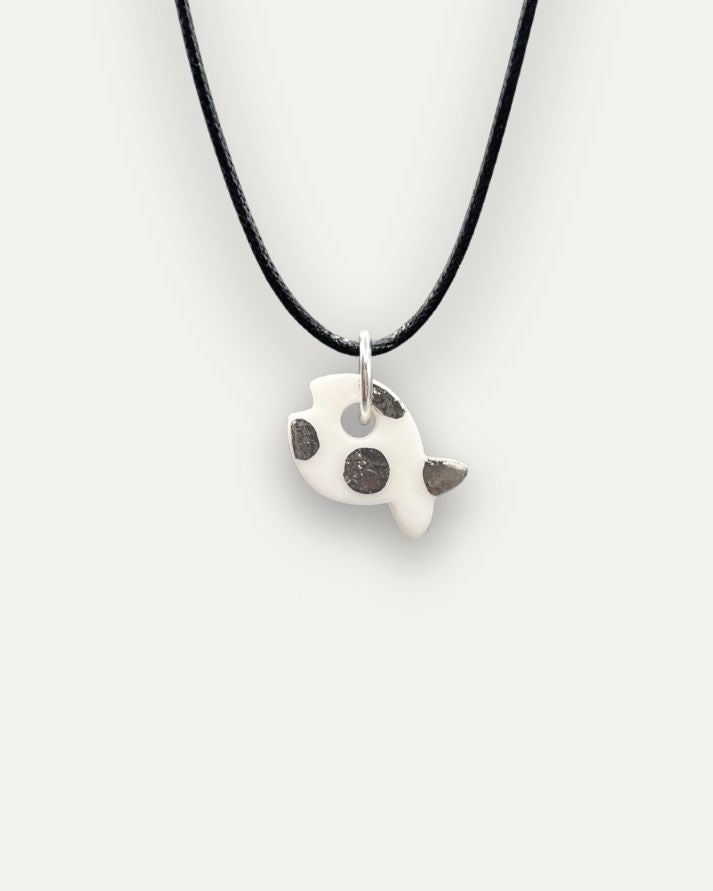 Charms - Porcellana Pesce Platino Pallini