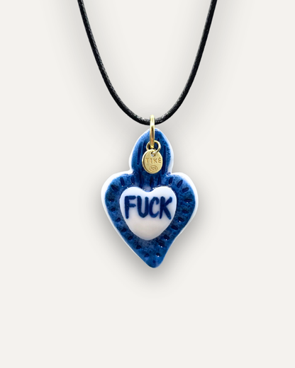 Charms - Ciondolo in Porcellana Cuore Blu Rebel