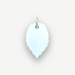 Charms - White Leaf Porcelain Pendant with Gold Line