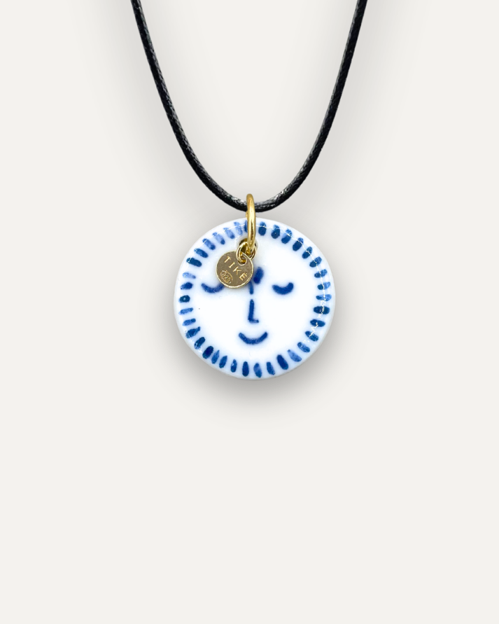 Charms - Blue sun porcelain pendant