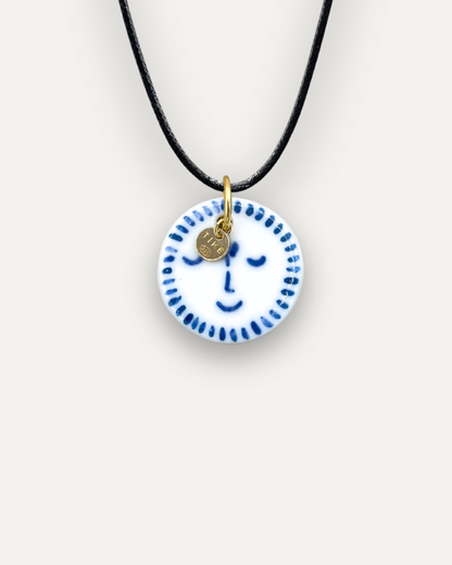 Charms - Blue sun porcelain pendant