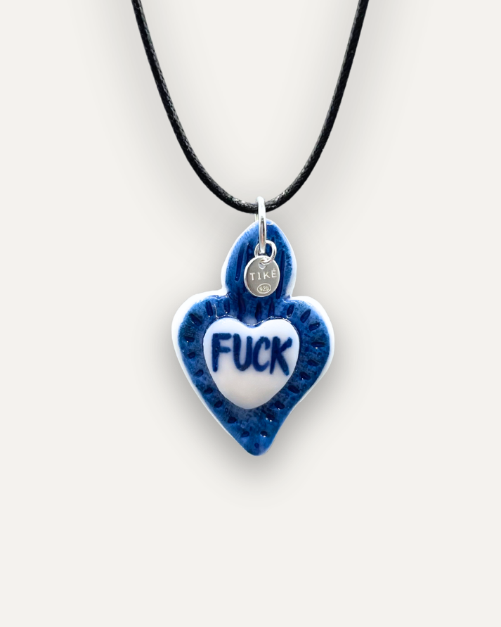 Charms - Ciondolo in Porcellana Cuore Blu Rebel