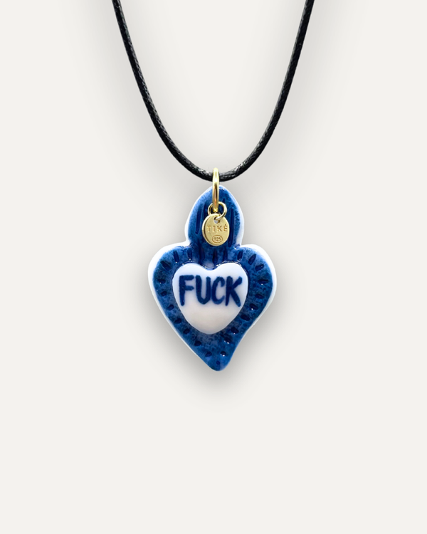 Charms - Ciondolo in Porcellana Cuore Blu Rebel