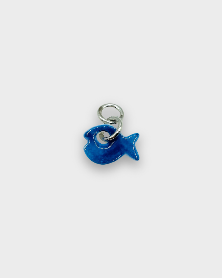 Charms - Porcellana Pesce Blu Tinta Unita