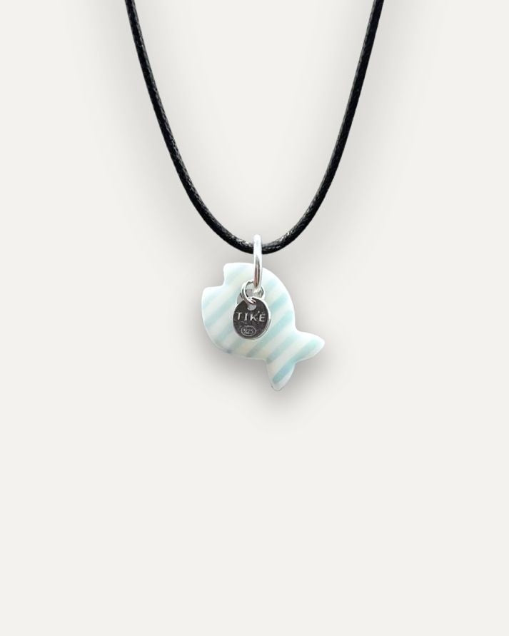 Charms - Porcellana Pesce Turchese Righe