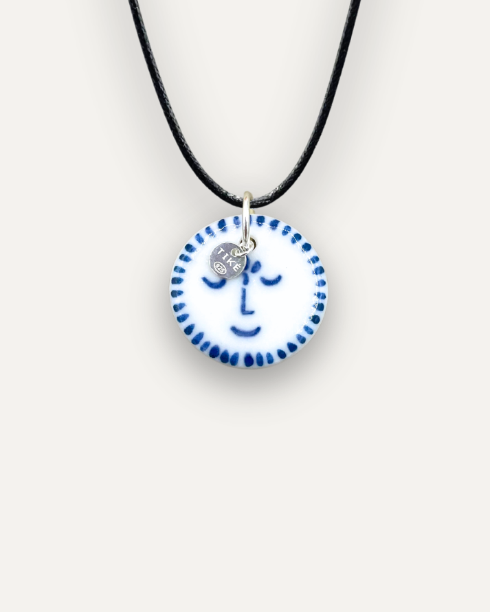 Charms - Blue sun porcelain pendant