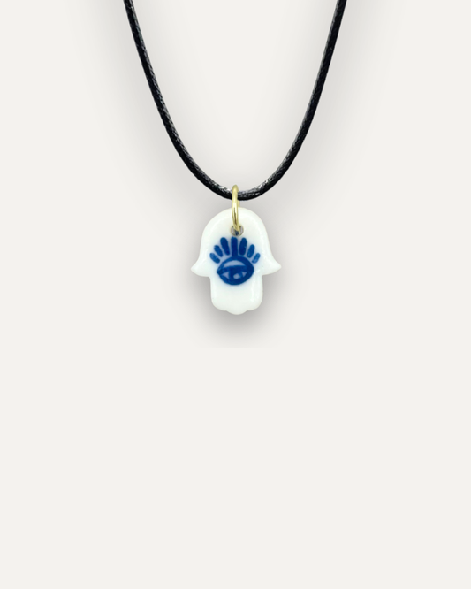 Charm - Mano di Fatima Piccola Blu ciondolo in Porcellana