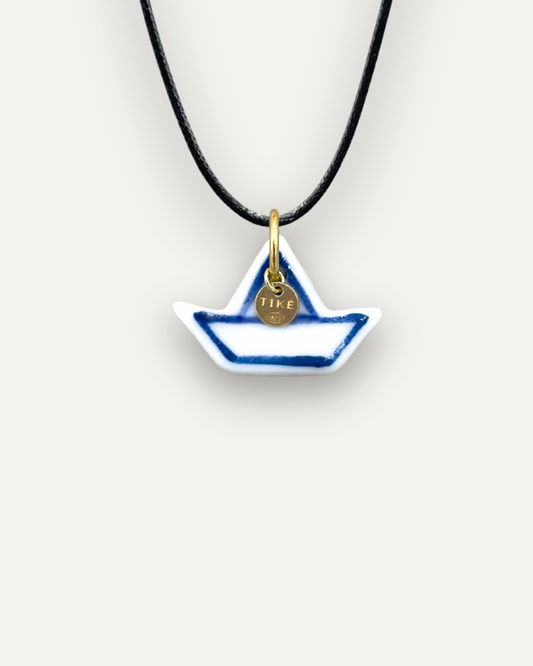 Charms - Barchetta Blu Ciondolo in Porcellana