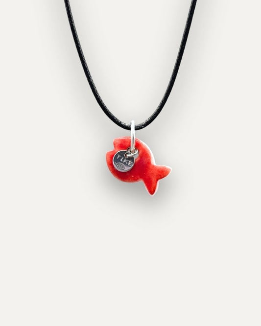 Charms - Porcellana Pesce Rosso Tinta Unita