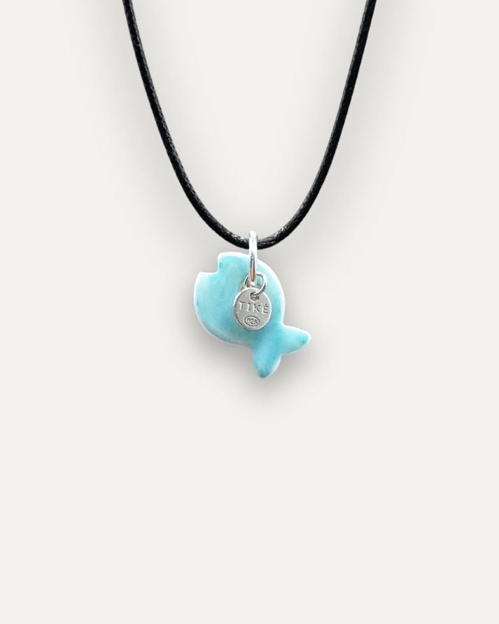 Charms - Porcellana Pesce Turchese Tinta Unita