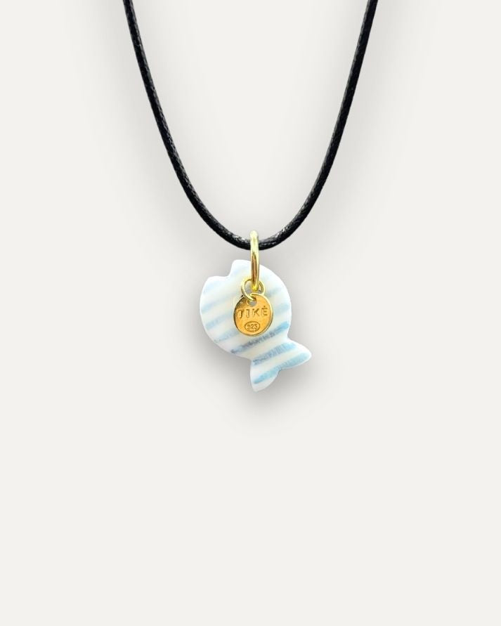 Charms - Porcellana Pesce Azzurro Melange Righe