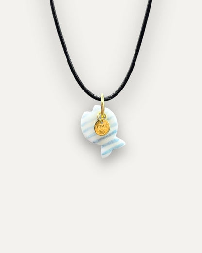 Charms - Porcellana Pesce Azzurro Melange Righe