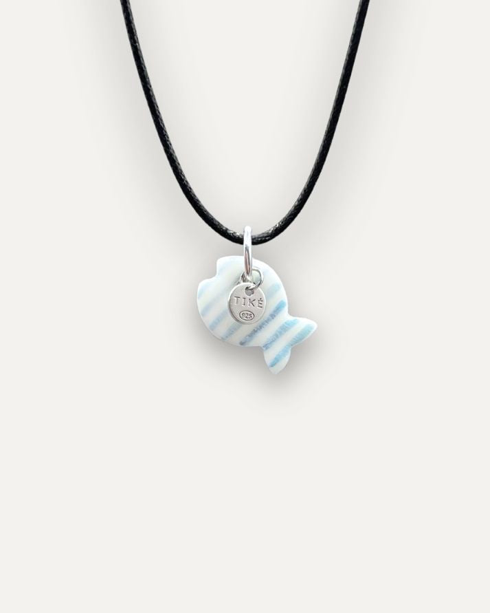 Charms - Porcellana Pesce Azzurro Melange Righe