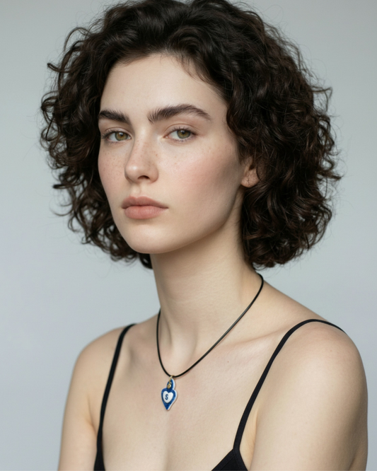 Charms - Ciondolo in Porcellana Cuore Blu - Lettera S