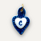 Charms - Ciondolo in Porcellana Cuore Blu - Lettera C