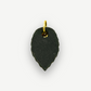 Charms - Black Leaf Porcelain Pendant with Gold Line