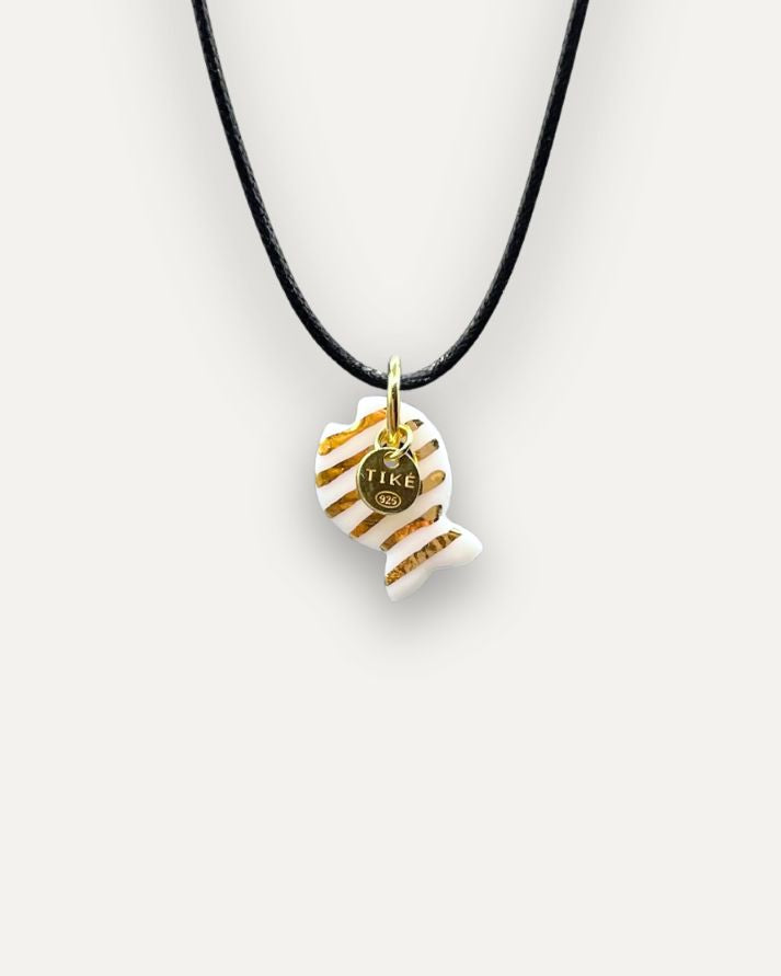 Charms - Porcellana Pesce Oro Righe