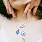 Charm - Cuore Sacro Om Blu ciondolo in Porcellana