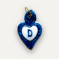 Charms - Ciondolo in Porcellana Cuore Blu - Lettera D