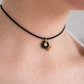 Charms - Porcellana Pesce Nero coda Oro