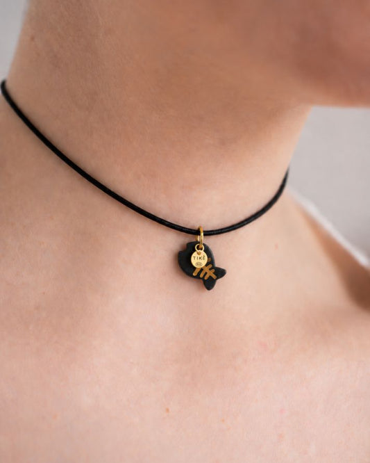 Charms - Porcellana Pesce Nero Lisca