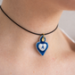 Charms – Blauer Herz-Porzellan-Anhänger – Buchstabe A