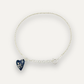 Bracciale Argento - Cuore con foglia in Porcellana