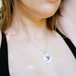 Charm - Fiore di Loto Om Blu ciondolo in Porcellana