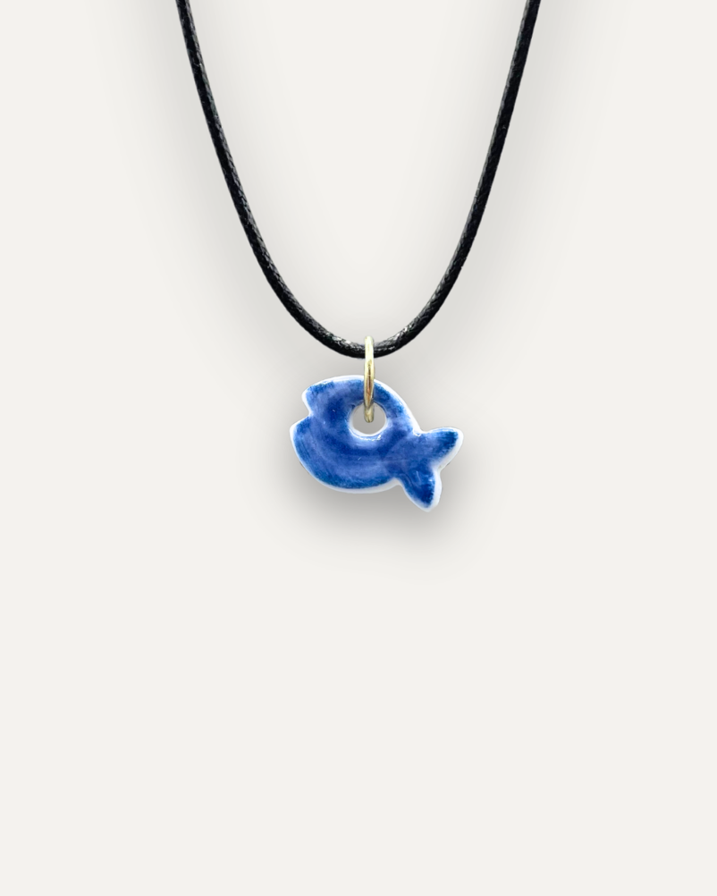 Charms - Porcellana Pesce Blu Tinta Unita