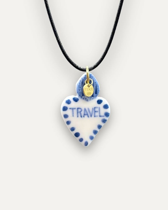 Charm – Cuore Travel Blu ciondolo in Porcellana