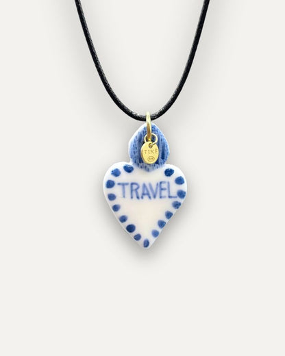 Charm – Cuore Travel Blu ciondolo in Porcellana