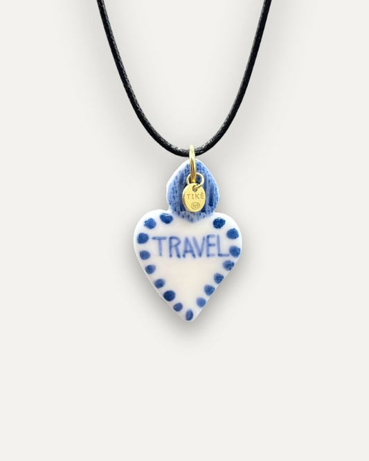 Charm – Cuore Travel Blu ciondolo in Porcellana