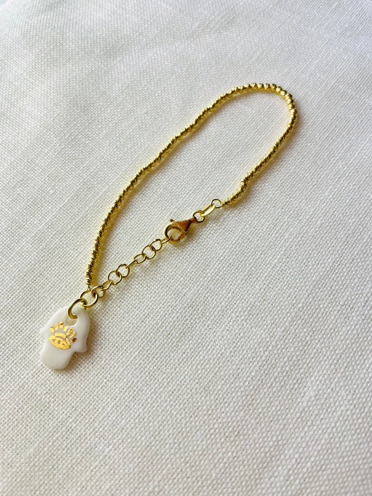 Bracciale Mano di Fatima in Porcellana Bianca